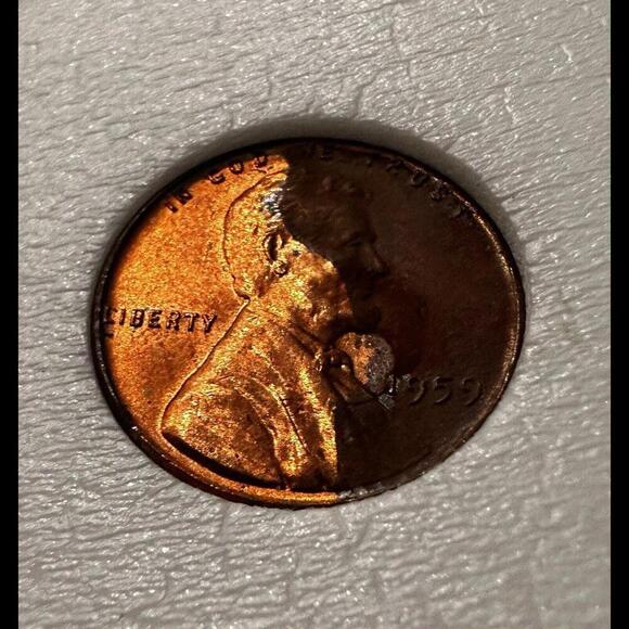 Other - 1959 Penny Unique Markings Half And Half No Mint Mark Pressed